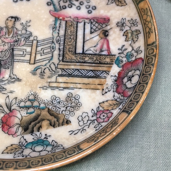 Antique Chinese Print Ironstone Trinket Tray - Picture 7 of 8